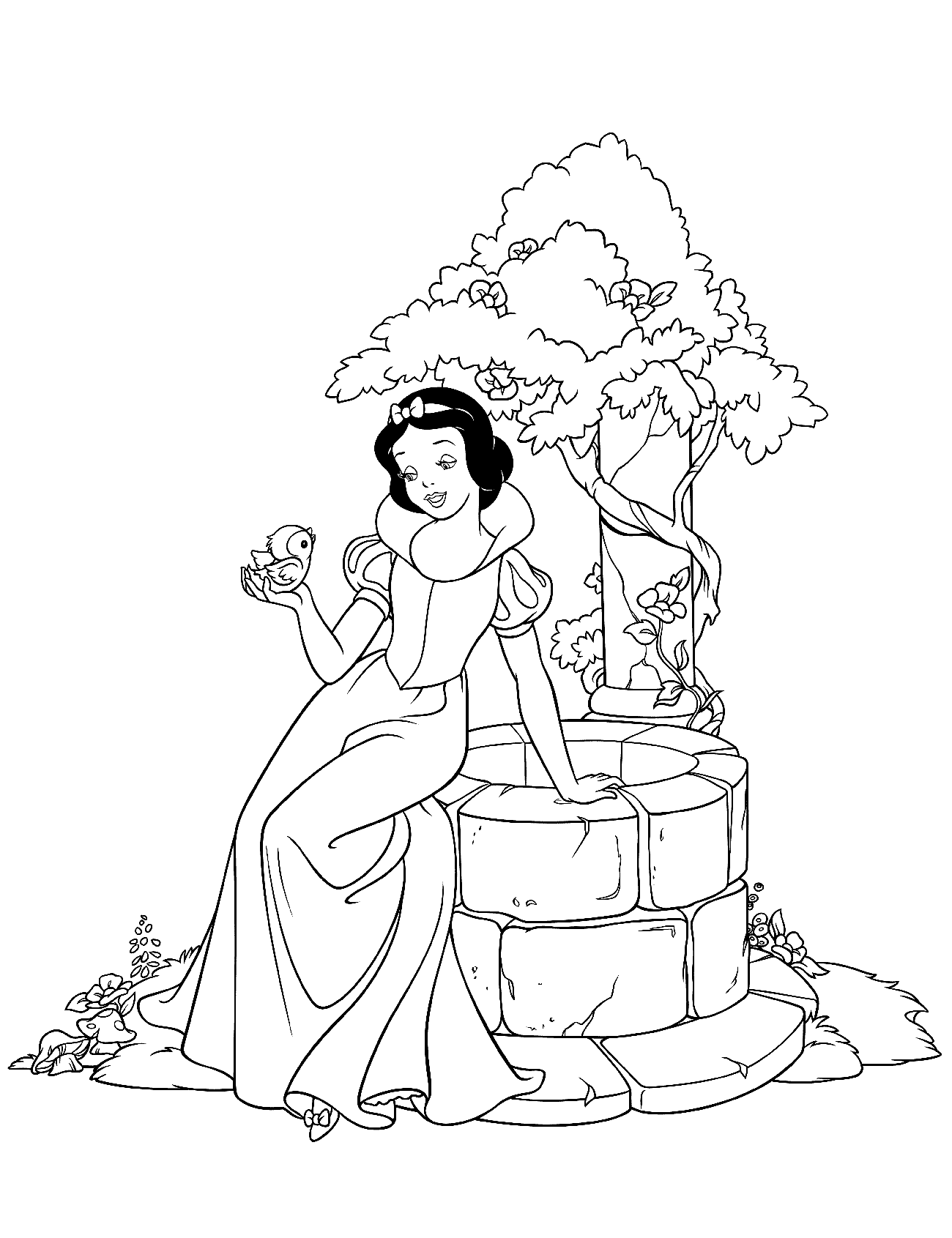 填色画 - 白雪公主與一籃子