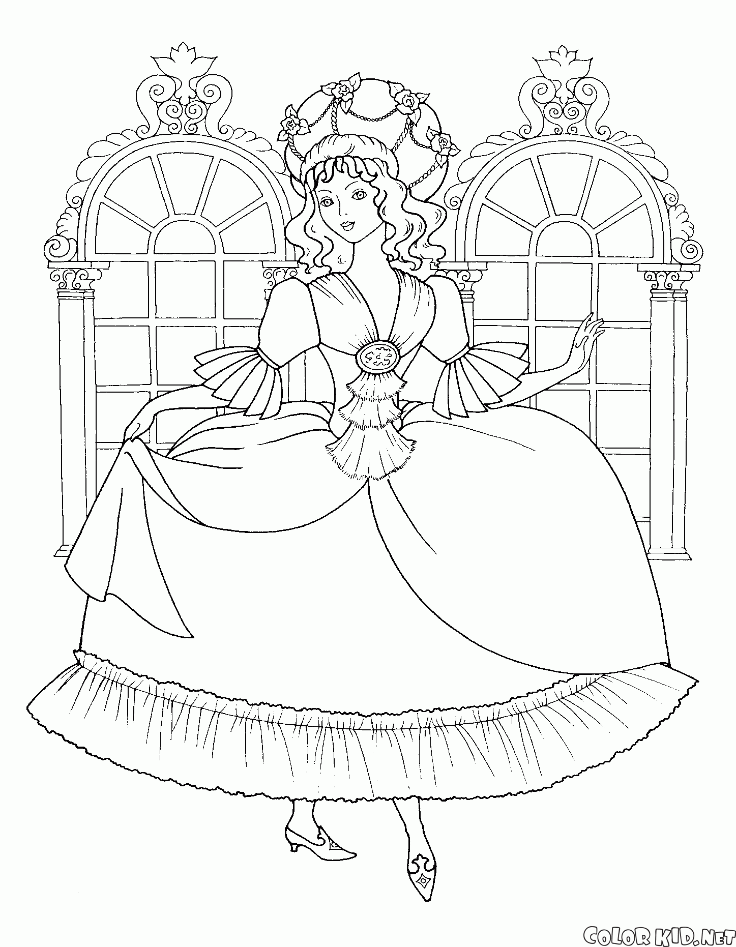填色画 - 白雪公主與一籃子