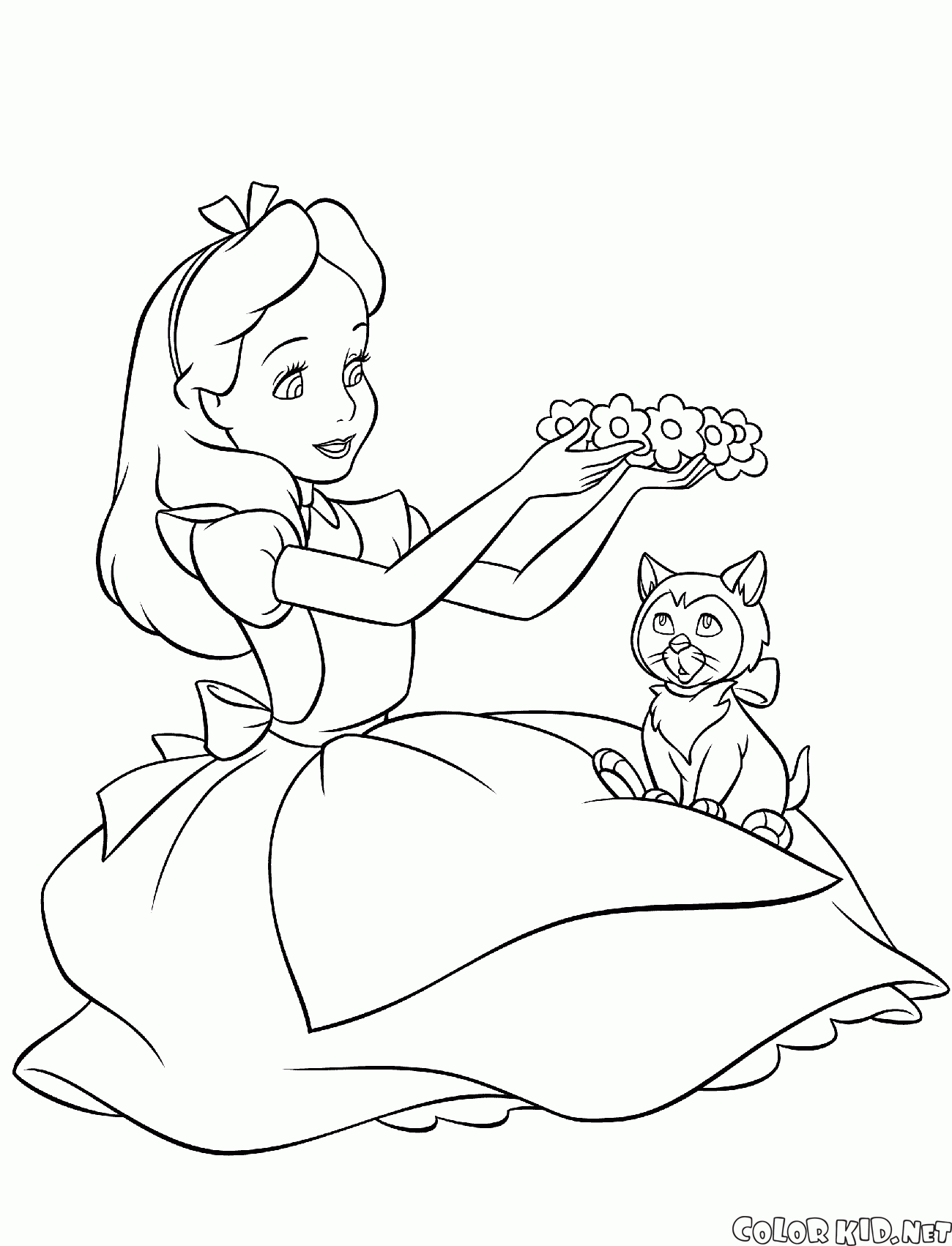 愛麗絲和小貓玩