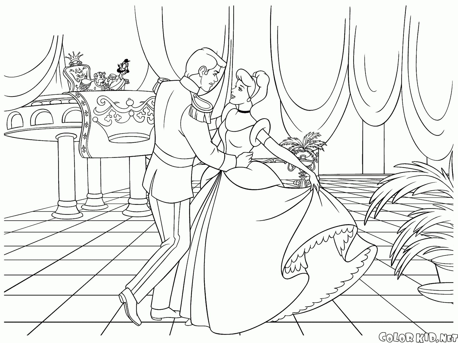 灰姑娘和王子跳舞