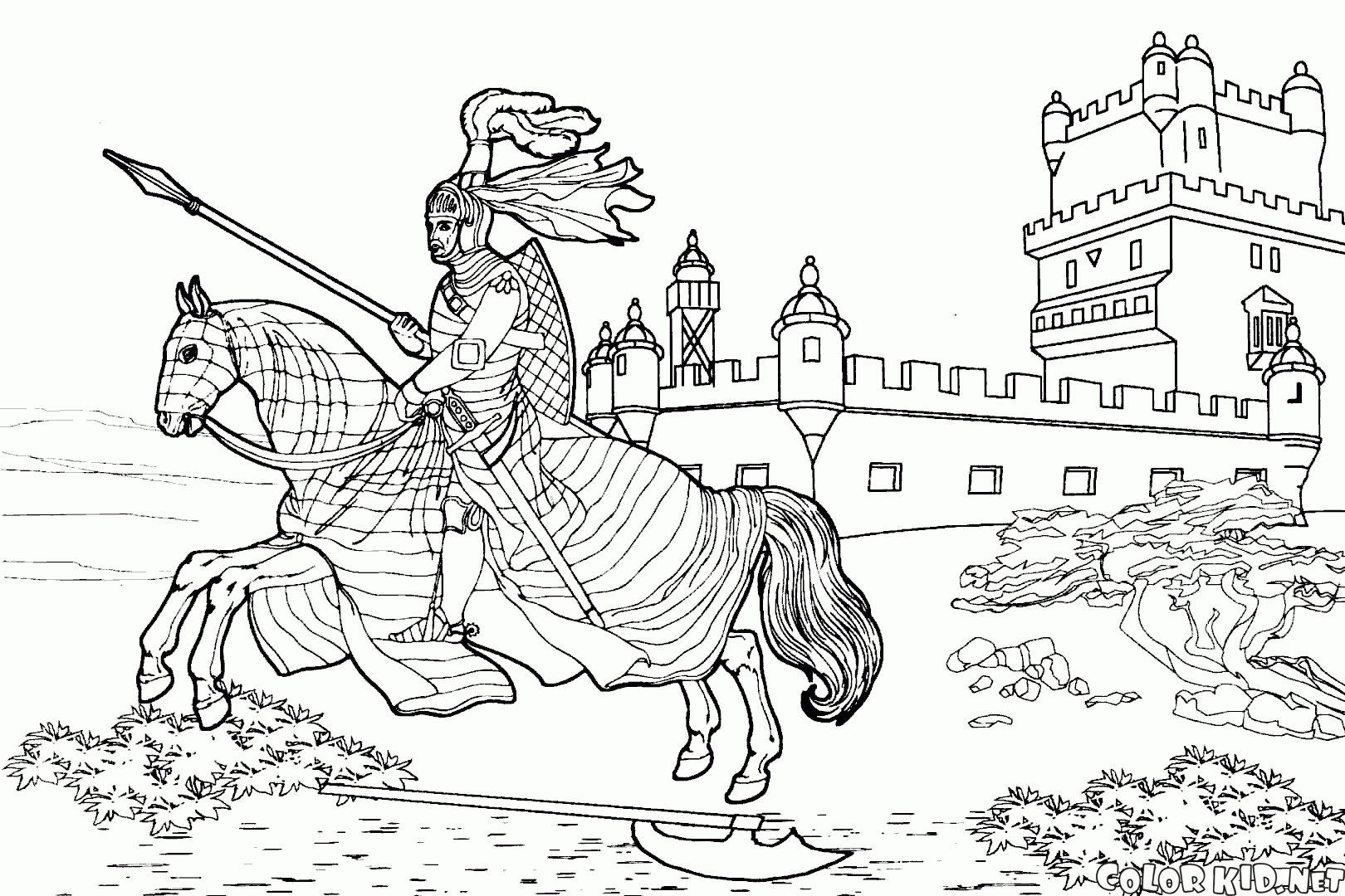 騎士在馬背上