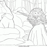 梅里達在她手中的弓