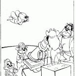 在顯微鏡的整個團隊