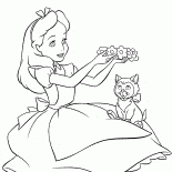 愛麗絲和小貓玩