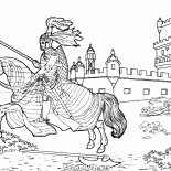 騎士在馬背上
