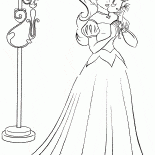 公主手裡拿著一朵花