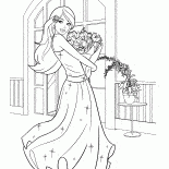 芭比娃娃和一束鮮花