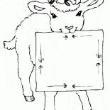 羊肉在其頭上的花環