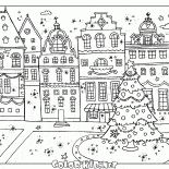 廣場上裝飾樅樹