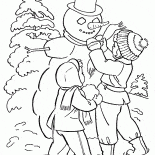 孩子做雪人