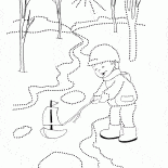 小船漂浮在小溪