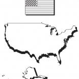 美國地圖和國旗的
